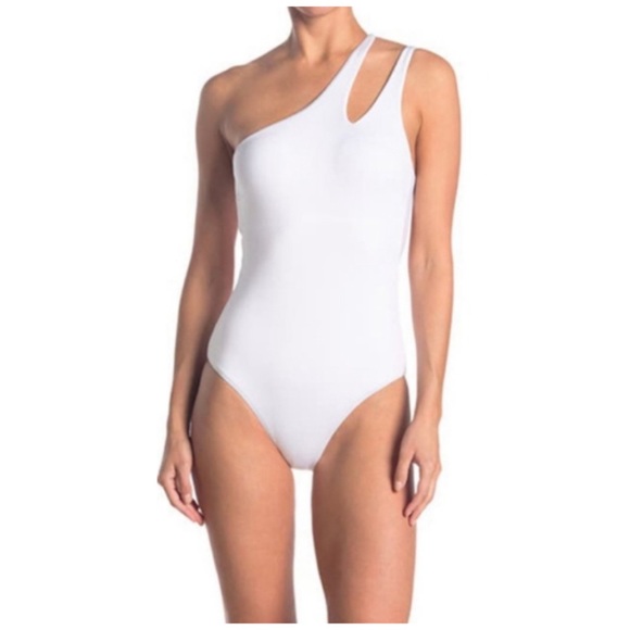 NWOT BECCA Asymmetrical Tie Back One-Piece Swimsuit - Picture 2 of 6